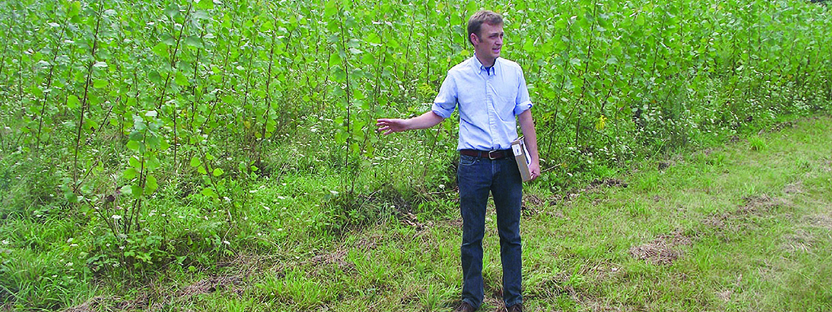 Josh teaching in field